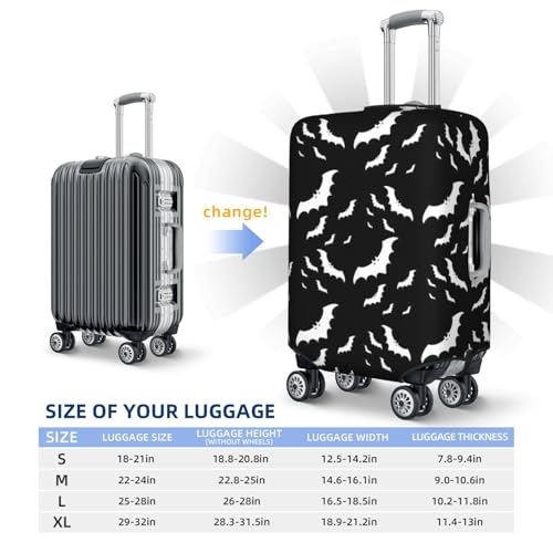 Halloween Flying Bats Print Luggage Suitcase Cover Protector Luggage Washable Covers With Concealed Zipper 6