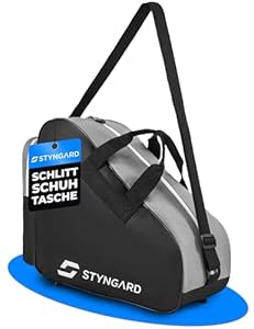 STYNGARD Schlittschuhtasche Damen & Herren Schlittschuhe Tasche - Inlinertasche für Eislaufschuhe und Inlineskates Tasche aus robustem Material - Modell Montreal (Schwarz-Weiss)