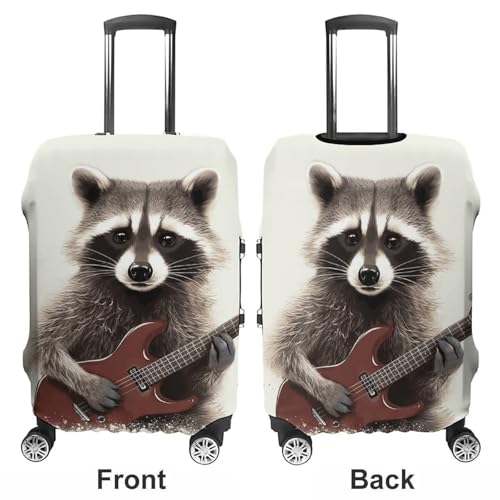 Funny Raccoon Printed Luggage Cover Protector, Fits 18-32 Inch Luggage3