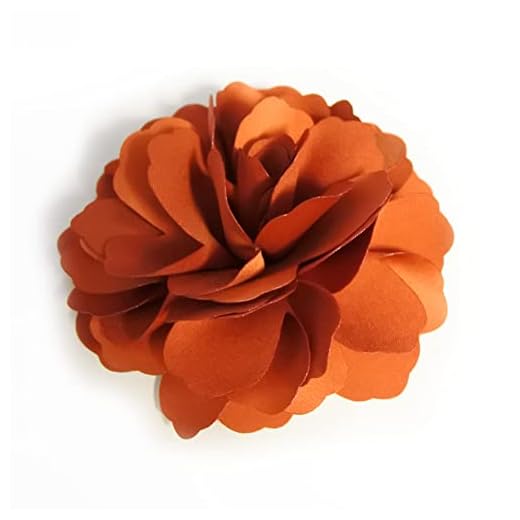 Meilliwish Camellias Flower Hair Clip and Brooch Pin (A74)(Orange)