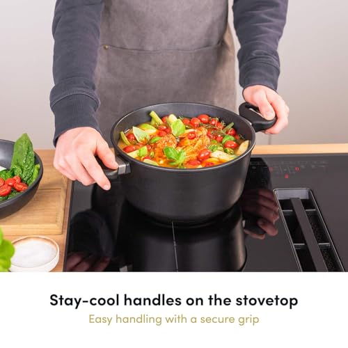 Premium Hoffmann Stoniq 9.5", 5qt Mineral Non-Toxic Coating Saucepan with Lid, Hand-Cast Made in Germany, PFAS-Free IQ-SHIELD Nonstick Coating, Induction Compatible Casserole Pot, Heavy Cast Aluminum - image 6