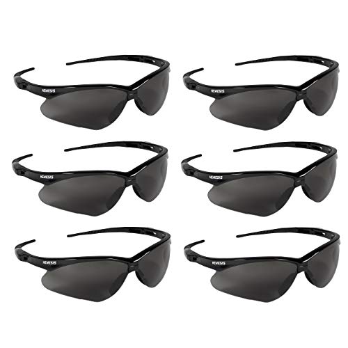 KLEENGUARD (Formerly Jackson Safety V30 Nemesis Safety Glasses/Sunglasses 22475 Black Frame, Smoke Anti-Fog Lens (6 Pair)