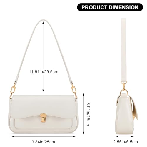 Image of KKXIU Small Shoulder Bag for Women Cute Hobo Handbags Mini Clutch Purses | Classic Trendy Retro Underarm Crossbody Bag with Detachable Straps, Zipper Closure
