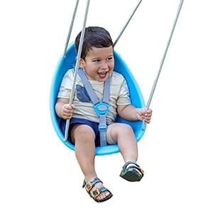 Swurfer Coconut Toddler Swing – Comfy Baby Swing Outdoor, 3- Point Adjustable Safety Harness, Secure, Safe Quick Click…