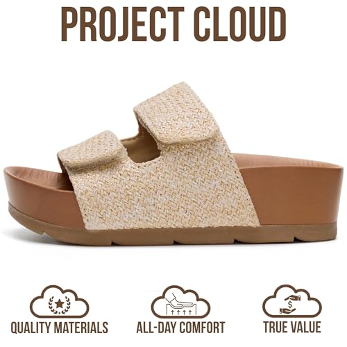 Image of Project Cloud Kids Sandals for Girls - Girls Sandals with Adjustable Buckle Closure, Comfortable Plush & Soft Insole w /Wedge Design Non-Slip Outsole