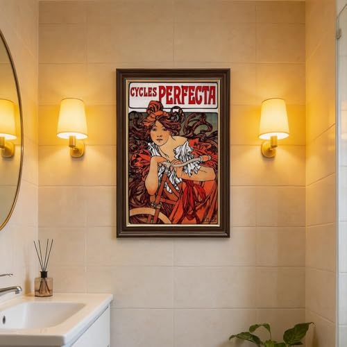Impression sur toile Cycles Perfecta cadre à suspendre 40.6 x 61 cm Mucha