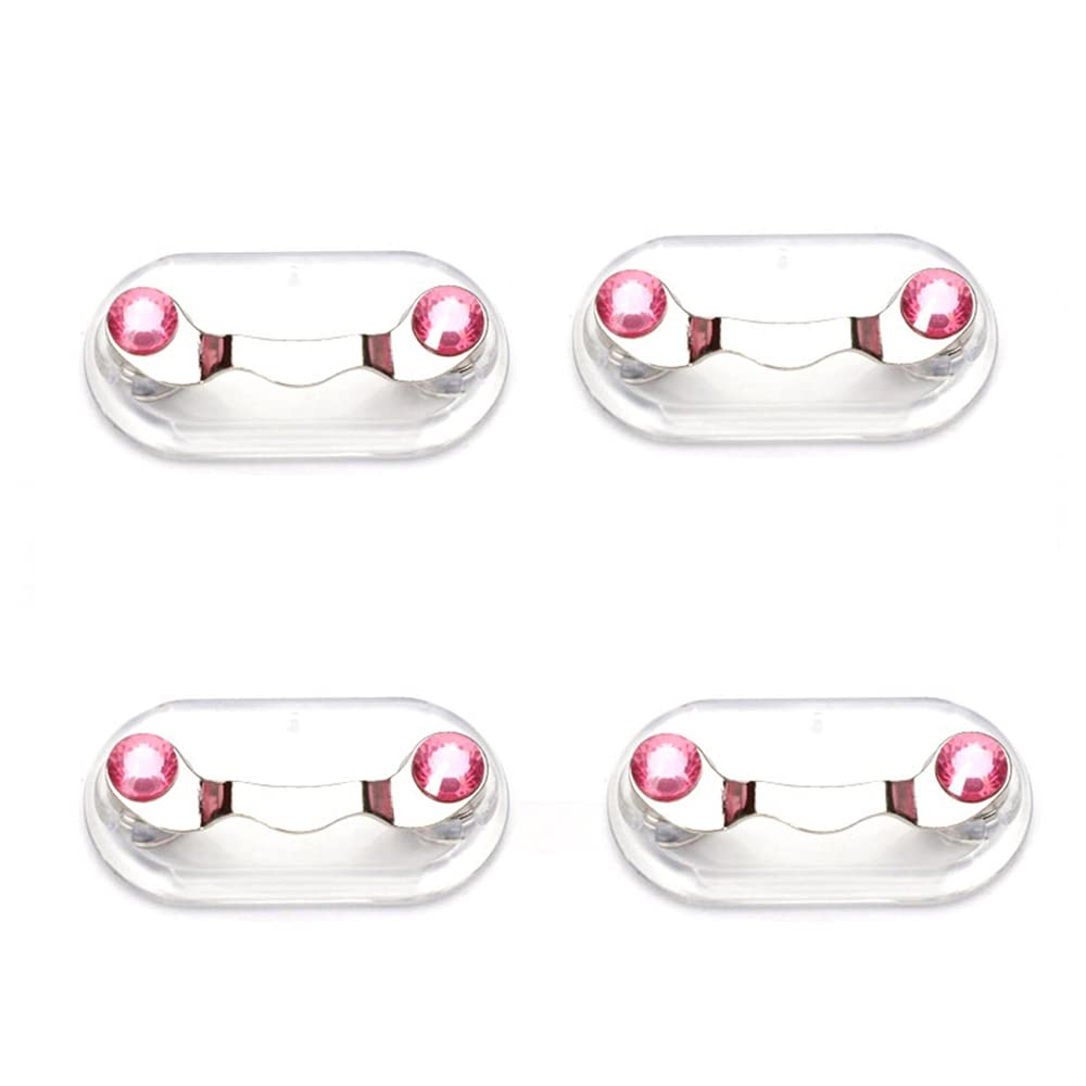 4PCS Magnetic Eyeglass Holder Stainless Steel Mini Sunglass Racks 12 Colors Bat Shape ID Badge Holders(Gold)