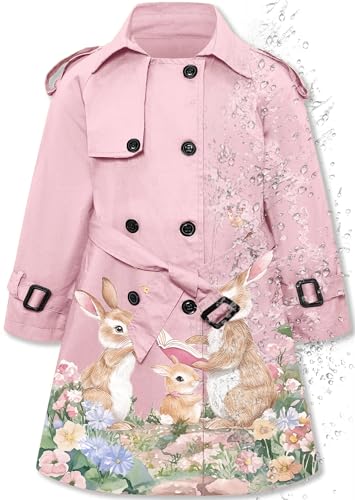 Image of Betusline Womens & Girls Waterproof Trench Coat Double Breasted Lapel Overcoat Outerwear, 3 Years - Women 2XL