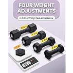Adjustable Dumbbell Set, 4-in-1 Hand Weights, 5/6 LB Pair for Women Men - Image 2