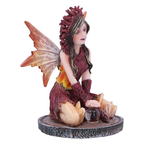 Nemesis Now Crystal Fairy Poppy Figurine 9cm, Resin, Red Fairy Figurine Featuring Crystal Ball - Image 4