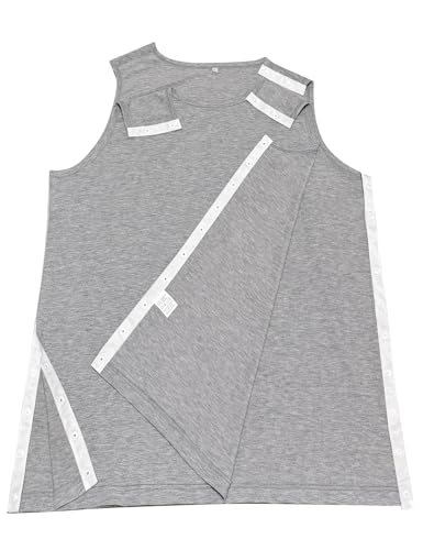 Shoulder & Side Full Snap-Access Tank Tops，Post Surgery Shirts Shoulder Arm Broken Breast Recovery Tank Tops - Unisex Sizing3