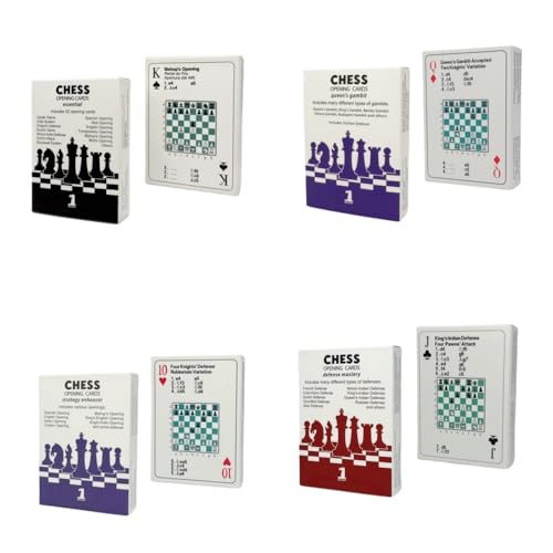 4 Pack Mix - Chess Opening Strategy Cards: 4x52 Playing