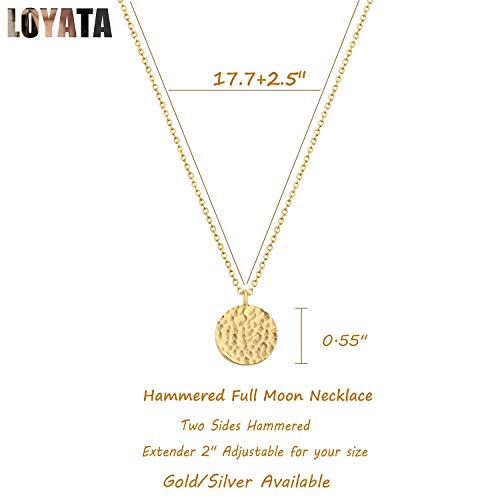 Loyata NCK-MON-019-FG Disc Coin Pendant Necklace,14K Gold Plated Full Moon Necklace Round Disc Coin Pendant Necklace thumb #5
