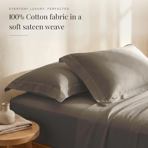 Image of Huesland Premium 100% Cotton Luxe Soft Touch 300 Thead Count Pillow Cover Set of 2 - Vintage Khaki