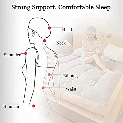 Futonmatras Japanse Vloer Tatami Mat Dikker Opvouwbaar Oprolbaar Slaapkussen Slaapzaal Bed Kussen Ligstoel Kussen Bed Voor Gastenbank (Kleur : Brown, Grootte : 180x220cm) - Afbeelding 7