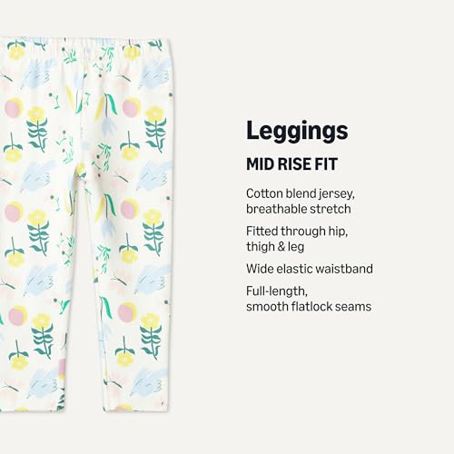 Image of Amazon Essentials Girls' Cotton Stretch Leggings, Multipacks