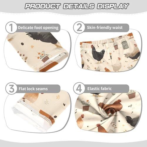 Chicken Flower Pot Girls Leggings Ultra Soft Compression Yoga Gym Pants for Kids 4-10T3