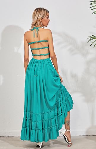 Image of R.Vivimos Womens Summer Boho Sexy Backless Long Dresses