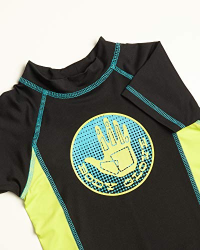 Body Glove Little Boys 2-Piece UPF 50+ Rash Guard Swimsuit Set (2 Piece), Navy/Green, Size 5
