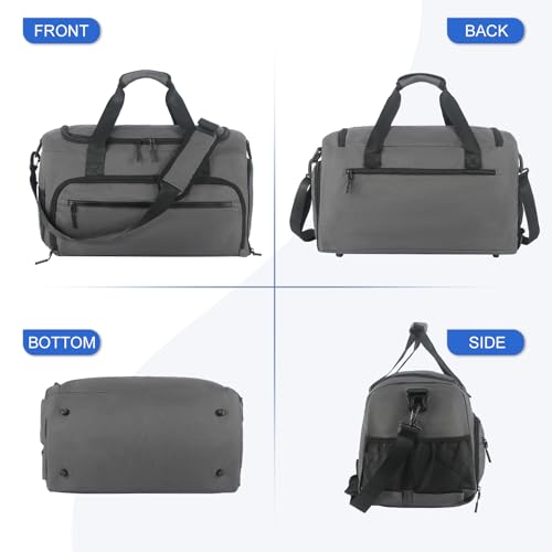 Image of Gym Bag for Men Women, Sports Duffle Bag with Wet Pocket & Shoes Compartment, Water Resistant Overnight Weekender Bag Duffel Bag