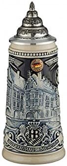 German Beer Stein Munich Hofbräuhaus München HB relief stein 0.25 liter tankard, beer mug King Werk KI 1000177