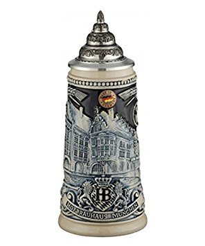 German Beer Stein Munich Hofbräuhaus München HB relief stein 0.25 liter tankard, beer mug King Werk KI 1000177