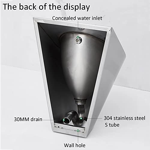 OTQEFTN Household 304 Stainless Steel urinals, Wall-Mounted Integrated Men's urinals, Commercial Small Vertical Drainage Public Toilets, Used in Homes, Hotels, Schools