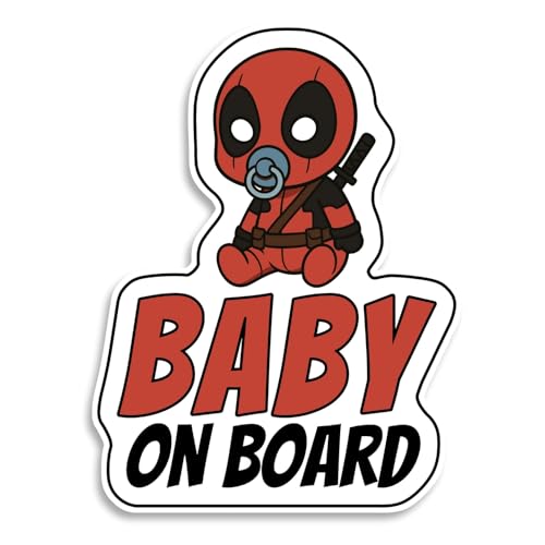 Image of Baby on Board Signs for Car, Superhéro, Waterproof and UV-Resistant Baby on Board Sticker, Durable Sign for Safety Awareness, Easy to Apply for Window or Bumper