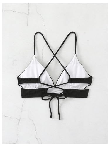 SOLY HUX Women's Criss Cross Back Bathing Suits Top Push Up Bikini Swimsuit Tops Only3