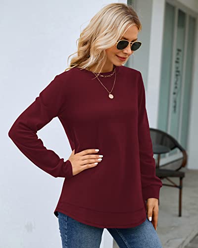Image of MOLERANI Sweatshirts for Women Casual Long Sleeve Crewneck Shirt Tunic Tops | Pullovers, Soft Lightweight Warm Fabric, Loose Fit, Fall Winter Trendy Clothes, Daily Wear, Workout, Outdoor Outfits