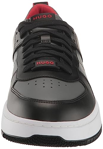 HUGO Men's Basketball Style Contrast Leather Sneakers2