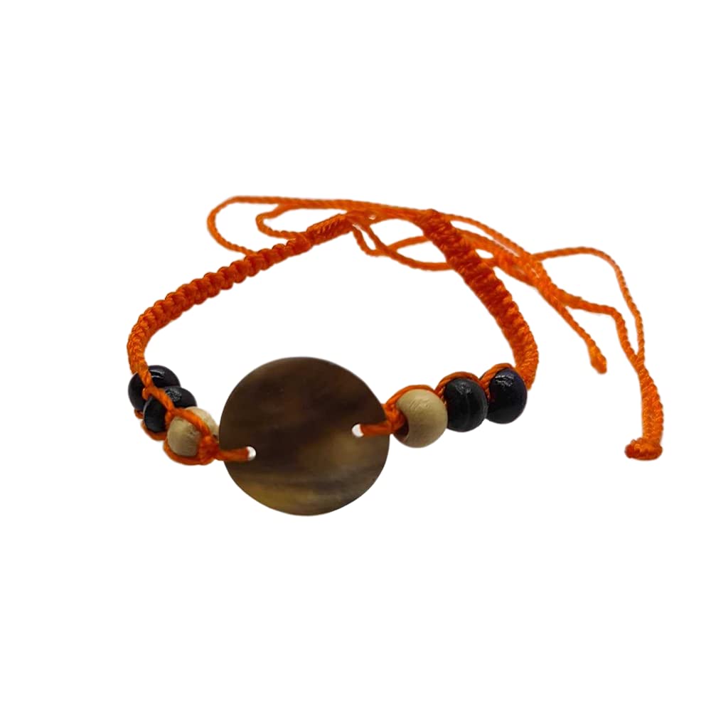 VIE Beach Bracelet, Round Nacre, Orange