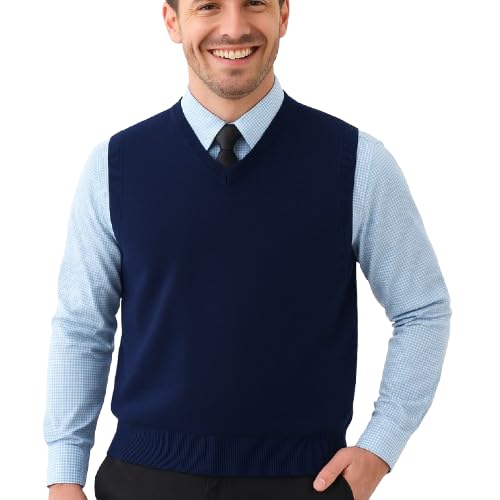 Image of URBANROCK Mens Woolen V-Neck Sleeveless Sweaters for Winter wear