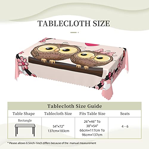 Nappe rectangulaire avec imprimé hiboux mignons imperméable pour cuisine - 5