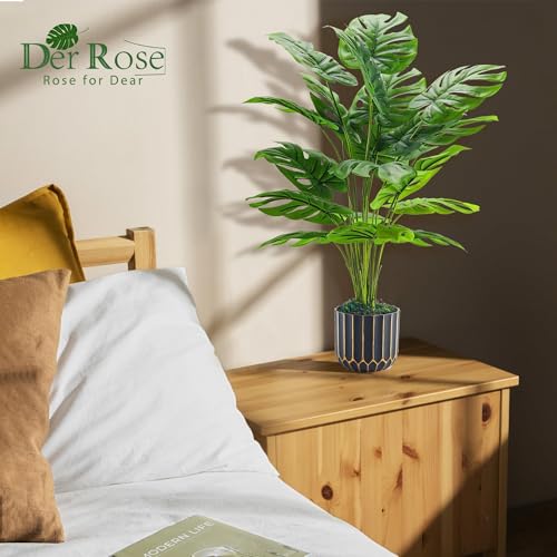 Der Rose 28'' Fake Plants Tall Artificial Monstera Faux Plants Indoor for Living Room Home House Decor - Image 7