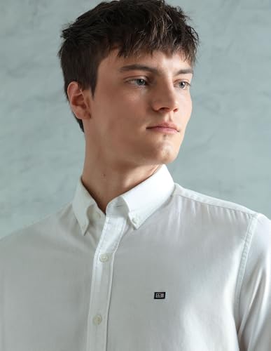 Image of Arrow Sport Solid Slim Fit Cotton Shirt for Men - Full Sleeve Mens Casual Shirts