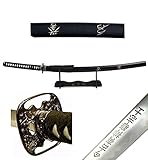 Katana Schwert - Echt Samurai Schwert aus Stahl - mit Einer Scheide und Stand zur Dekoration - Samurai Schwerter Geeignet als Anime Deko - Japanisches Sword - Katana Schwerter - (TL492-395CA)