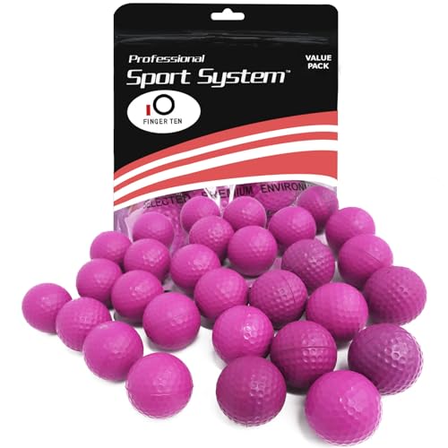 FINGER TEN Practice Foam Golf Balls Soft 12/24 Pack(Pink 12 Pack)