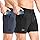 BROKIG Lot de 2 CeintSanté Shorts Sport Homme Légers Short Musculation Séchage Rapide Short de Running Poche Zippée(Noir/Gris foncé,S)