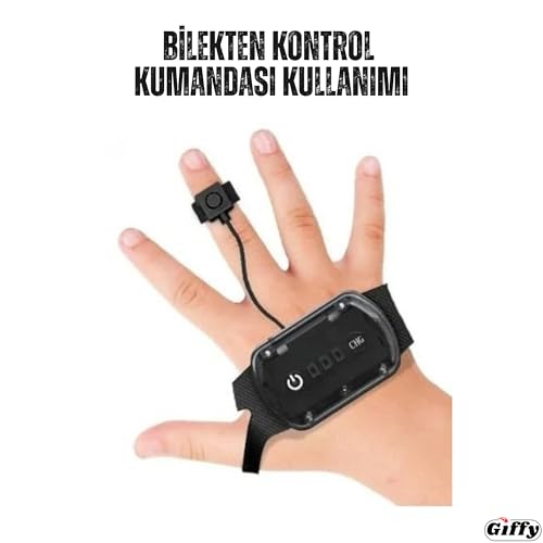 Giffy/Oyuncak Uzaktan ve Bilek Kumandalı Şarjlı Led Işıklı Full Fonksiyon Akrobat Drift Aracı (Mor)