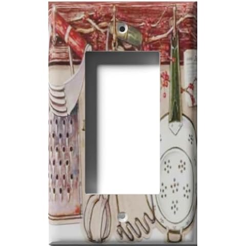 SnazzySwitch Kitchen Utensils Decorative Rocker Switch Cover - Fits Decora Style Outlets and GFCI Wall Plate Too Cover