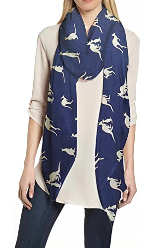 Lina & Lily Kangaroo Print Women's Scarf Shawl Wrap, Gift for Animal Lover