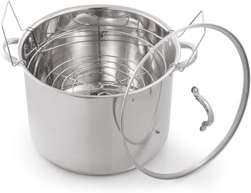 Plexon Stainless Steel Prep N Cook Water Bath Canner, 21.5 q...