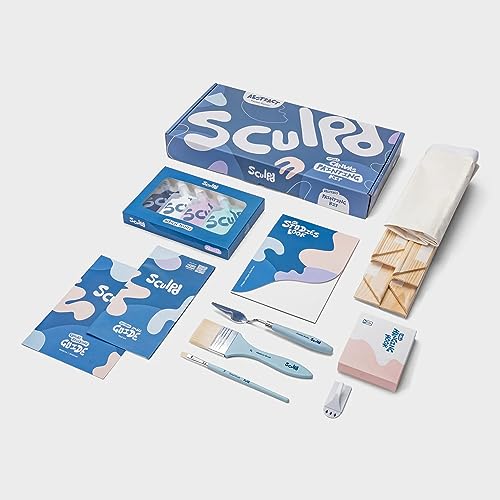 Sculpd - The Original Abstract Painting Kit, Abstract Painting, 4 Acrylic Paint Colours, 2 Brushes, Artist Canvas, Additional Artist Supplies, Studies Book & Guides for Adults, Beginners & Artists