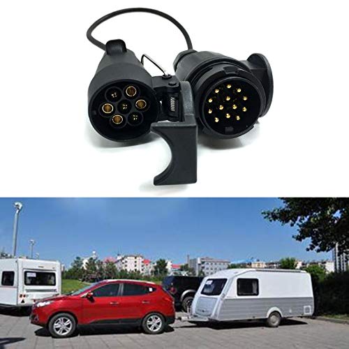 1 Pc 7 Pin to 13 Pin Trailer Adapter Lead Converter with Cable Wiring Connector 12V Plug Socket Vehicle Car Accessories