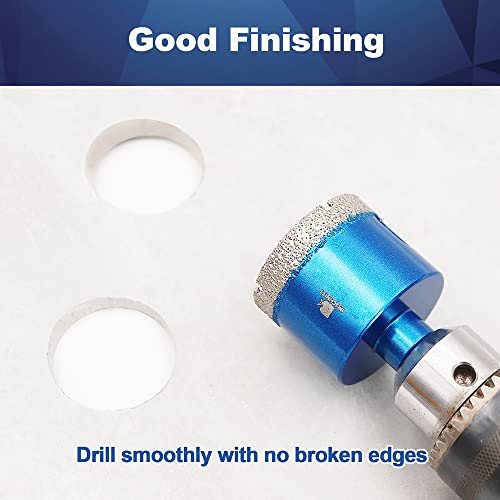 Image of Dry Diamond Core Drill Bit Set,BRSCHNITT 2pcs 1 Inch (25 mm) Diamond Hole Saw Core Drill Bit with Triangle Shank for Porcelain Tile Ceramic Stone Granite Marble(1 pack /2pcs)