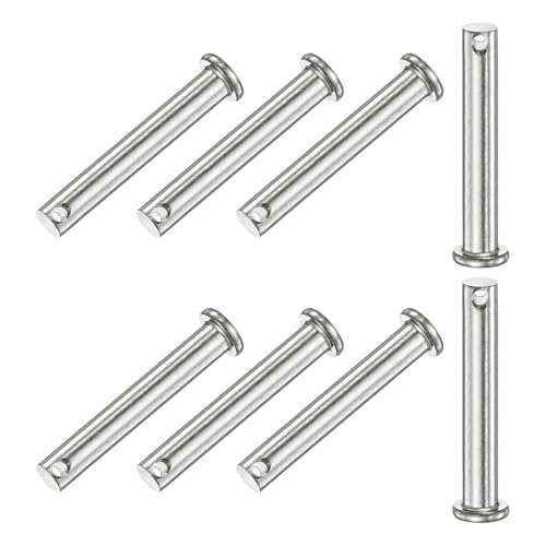 M METERXITY 8-Pack Single Hole Clevis Pins, M8 x 55mm 304 Stainless Steel Flat Head Clevis Pins for Mechanical Linkage/Trucks/Lawn Mower, Link Hinge Pin Reusable
