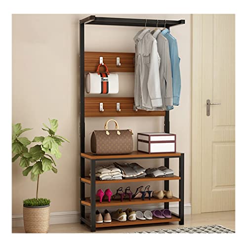 TIWAJO All-in-One Hall Tree with Bench, Coat Racks, and Shoe Bench for Entryway Organization