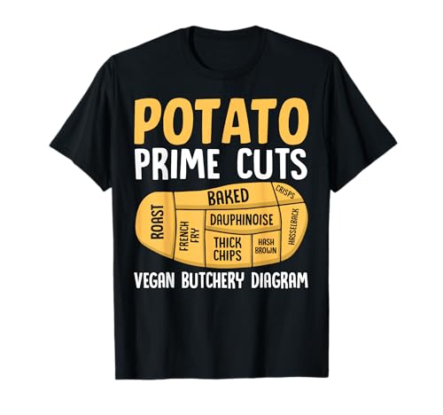 Photo de Diagramme de boucherie végétalienne de Pommes de Terre Prime Cuts T-Shirt