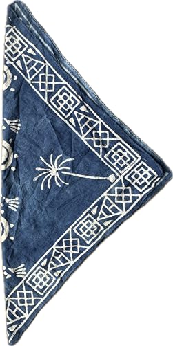 Bandana Organic Cotton Bandana For Women`Premium Kerchiefs for Men and Women Paisley Design Hand Printed Cotton Scarf, Cotton Bandana For Men and Women, Best Gift For Men And Women. Fish Palm tree2